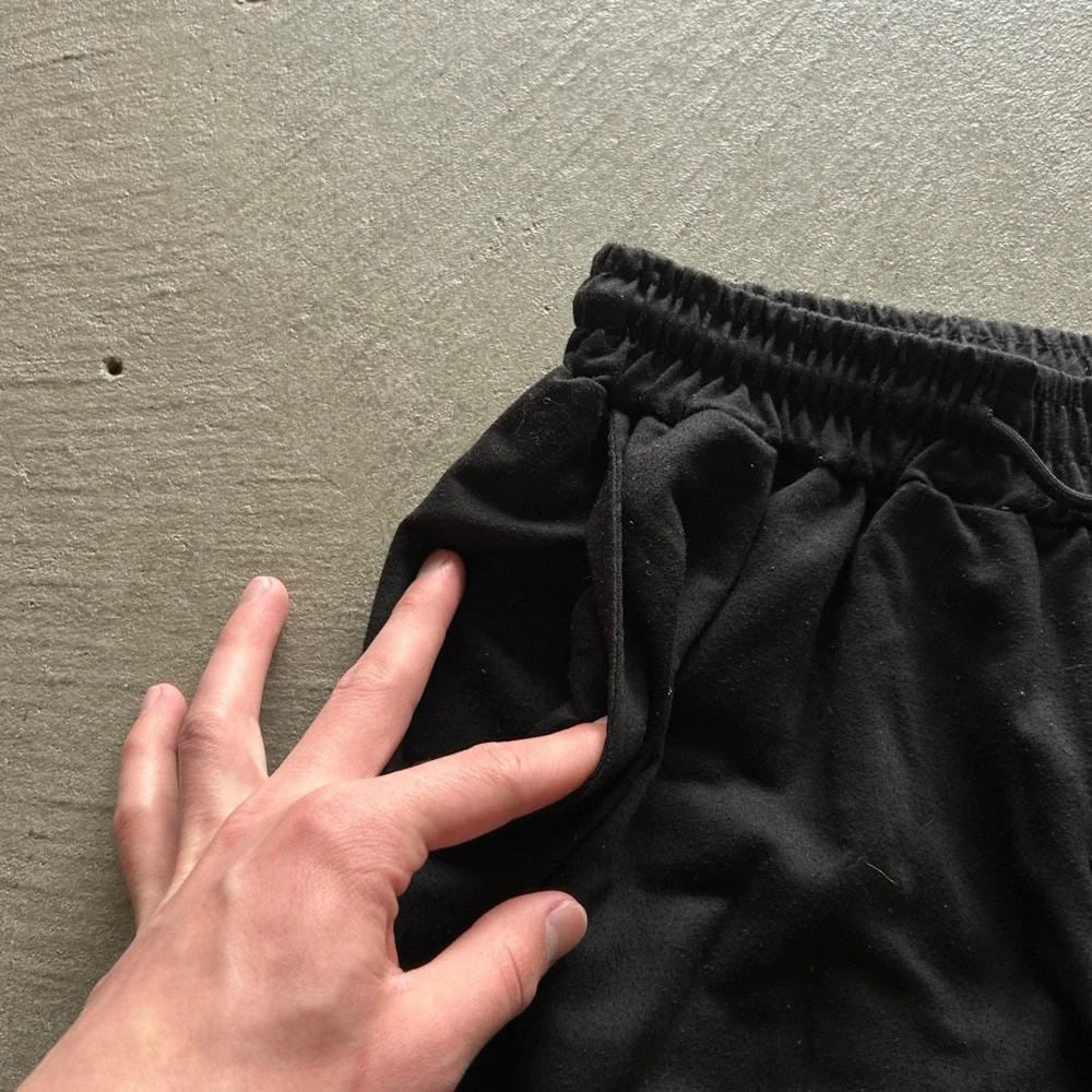 Vintage Style Cotton Shorts Size Small Black Blank Athletic Elastic Waist 7
